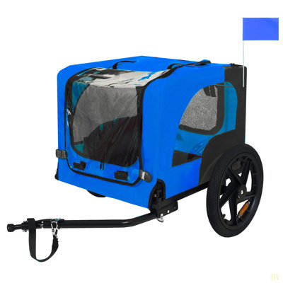 Pet Bike Trailer Dog Cart For Bicycle,Suitable For Small And Medium Pets, Easy Folding Cart Frame, Quick Release Wheel, Non-Slip Floor, Internal Leash