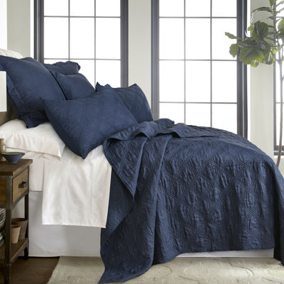 Washed Linen Navy Full/Queen Quilt