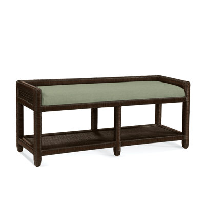 Glinda Wicker Shelves Storage Bench by Birch Lane