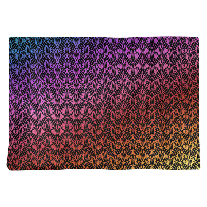 Napperon en coton 18 po Alternate art deco, Noir / Gris / Noir