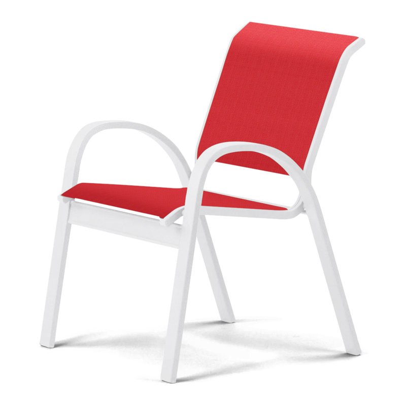 Aruba 1 Outdoor Dining Armchair, Textured Desert, Red 1D Sunbrella®