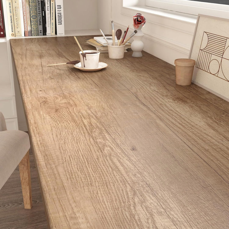 Brown Wood Oak Effect Self Adhesive Wallpaper Vintage 60 CM x 5 M Countertop Covering Vinyl Washable