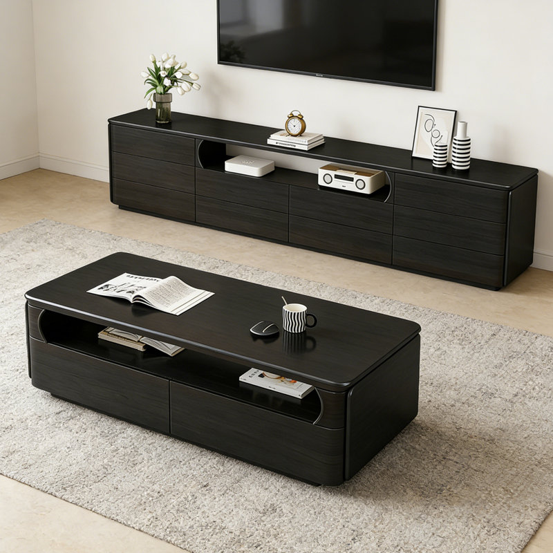  Ensemble de tables basses 2 pièces Mccormick, Noir, Noir