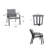 Patio Chairs Set of 2 with Side Table, Phifertex Sling, Stackable, No Assembly