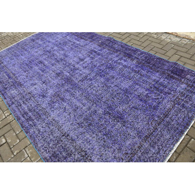 Tapis turc rétro tissé à la main dans des tons de terre riches, idéal pour rehausser le décor de votre salon ou de votre salle à manger