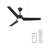 52 Inch Black Ceiling Fan With Light