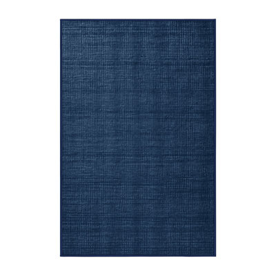 Machine Washable Solid Blue Area Rug