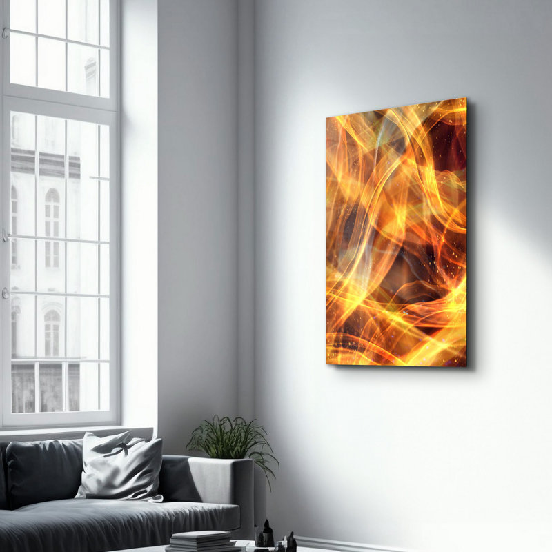 Élégante peinture murale en verre trempé de 13,8 po x 21,7 po | 100% verre trempé, épaisseur: 0,16 pouce | Imprimé UV pour des couleurs éclatantes | Parfait pour la décoration intérieure, le salon et les espaces de bureau