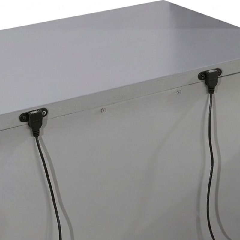 Pheby 3 tiroirs gris avec prise USB 26 po W Table de chevet