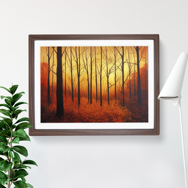 An Autumn Forest Sunrise - Framed Print, Walnut, 34cm H x 46cm W x 2cm D