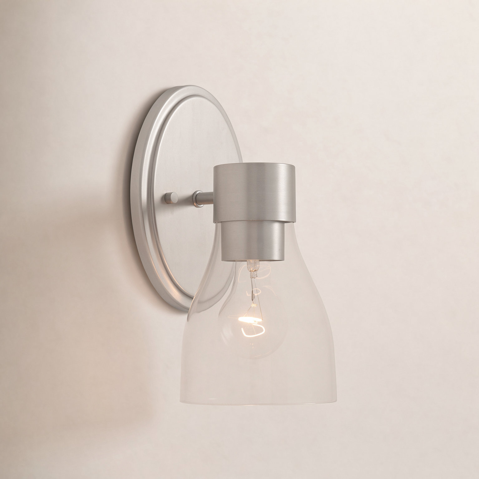Jessa Single Light Dimmable Wallchiere, Brushed Nickel