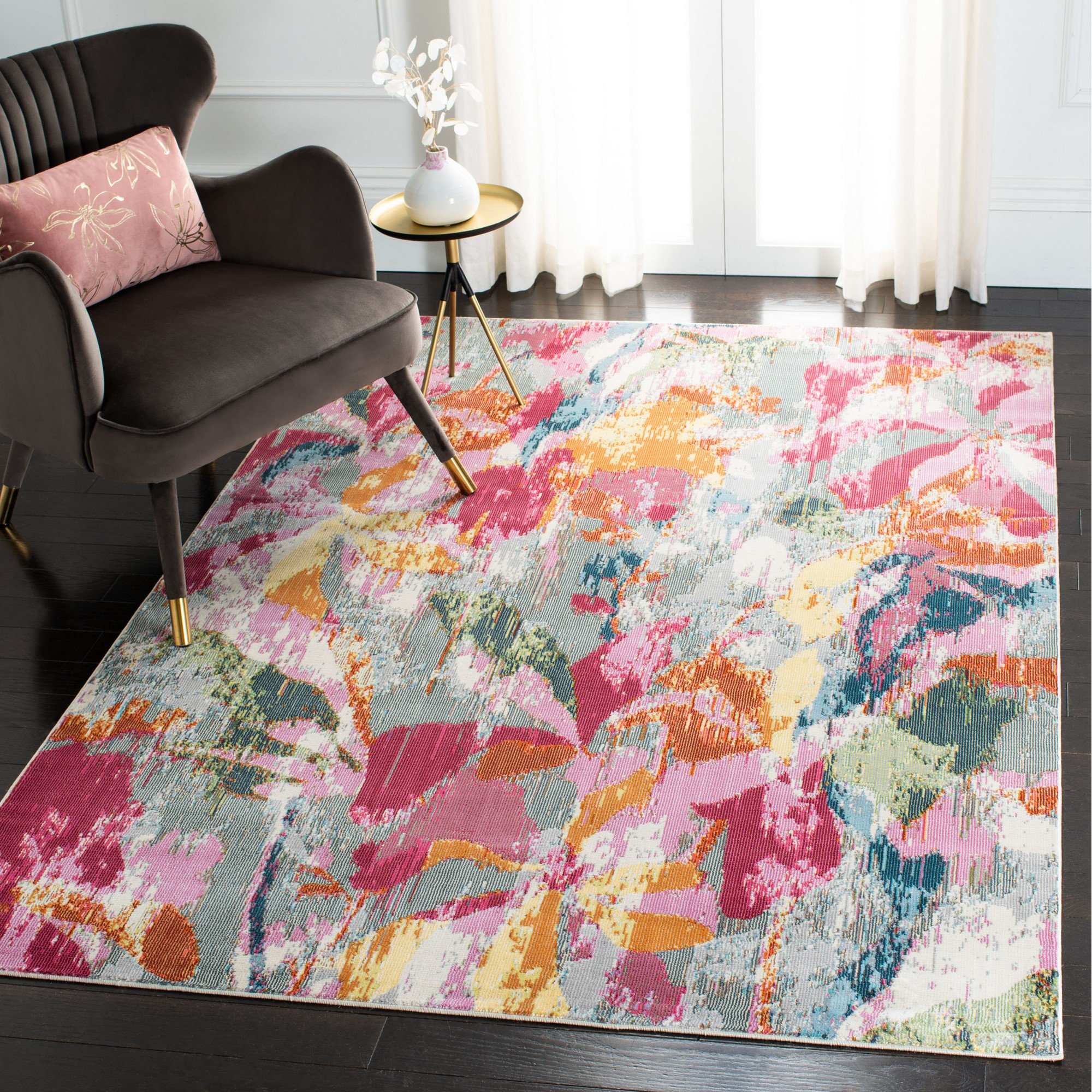 Wrought Studio™ Tuck 300 Performance Abstract Rug | Wayfair