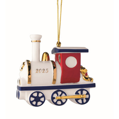Villeroy & Boch Christmas Classics Collection Christmas Locomotive Shaped Ornament, Premium Porcelain, Collector’s Edition, Date 2025