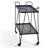 Geja Steel Wicker Bar Cart with Stools