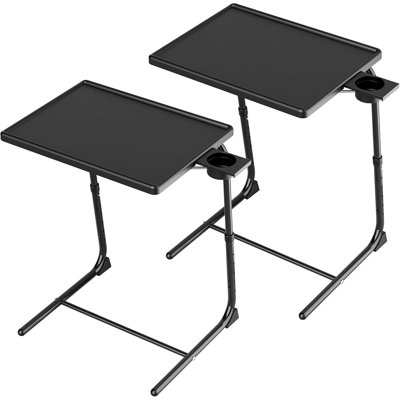 Table-plateau, plateau télé pour manger en paquet de 2, ajustable ...