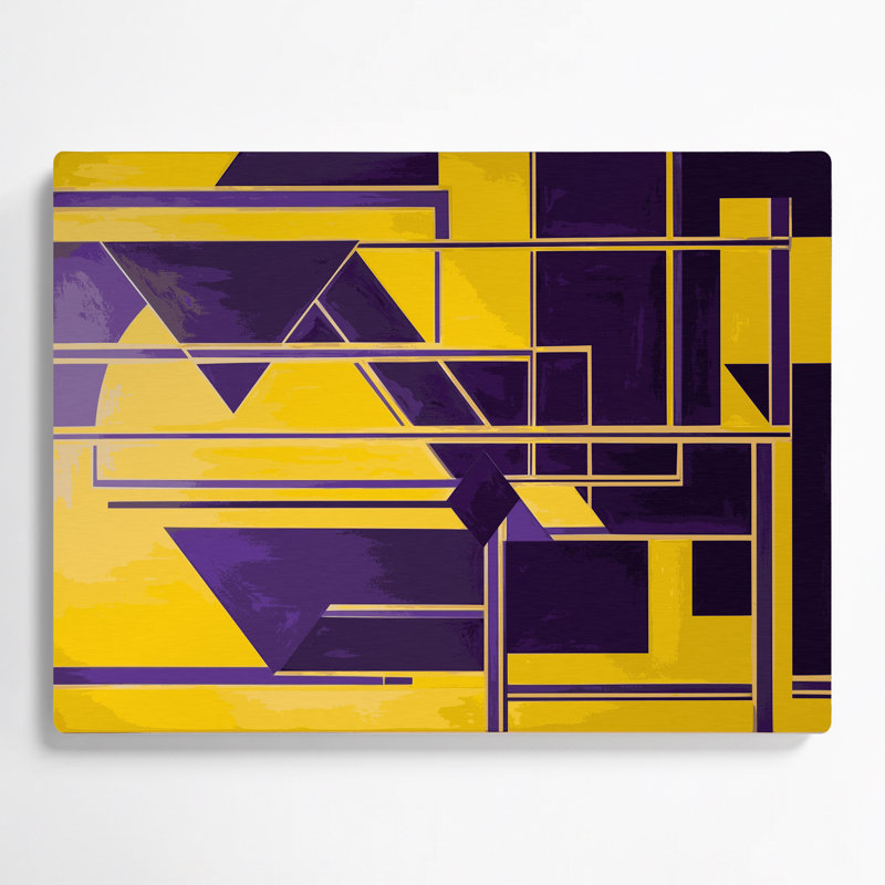 Hard Edge 13, art mural en métal brun, H 11 po x l 14 po