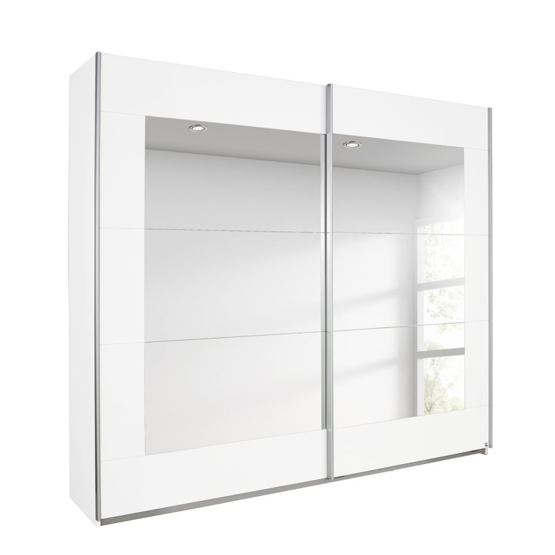 Alegro Sliding Door Wardrobe, 210 cm H x 181 cm W x 62 cm D, White