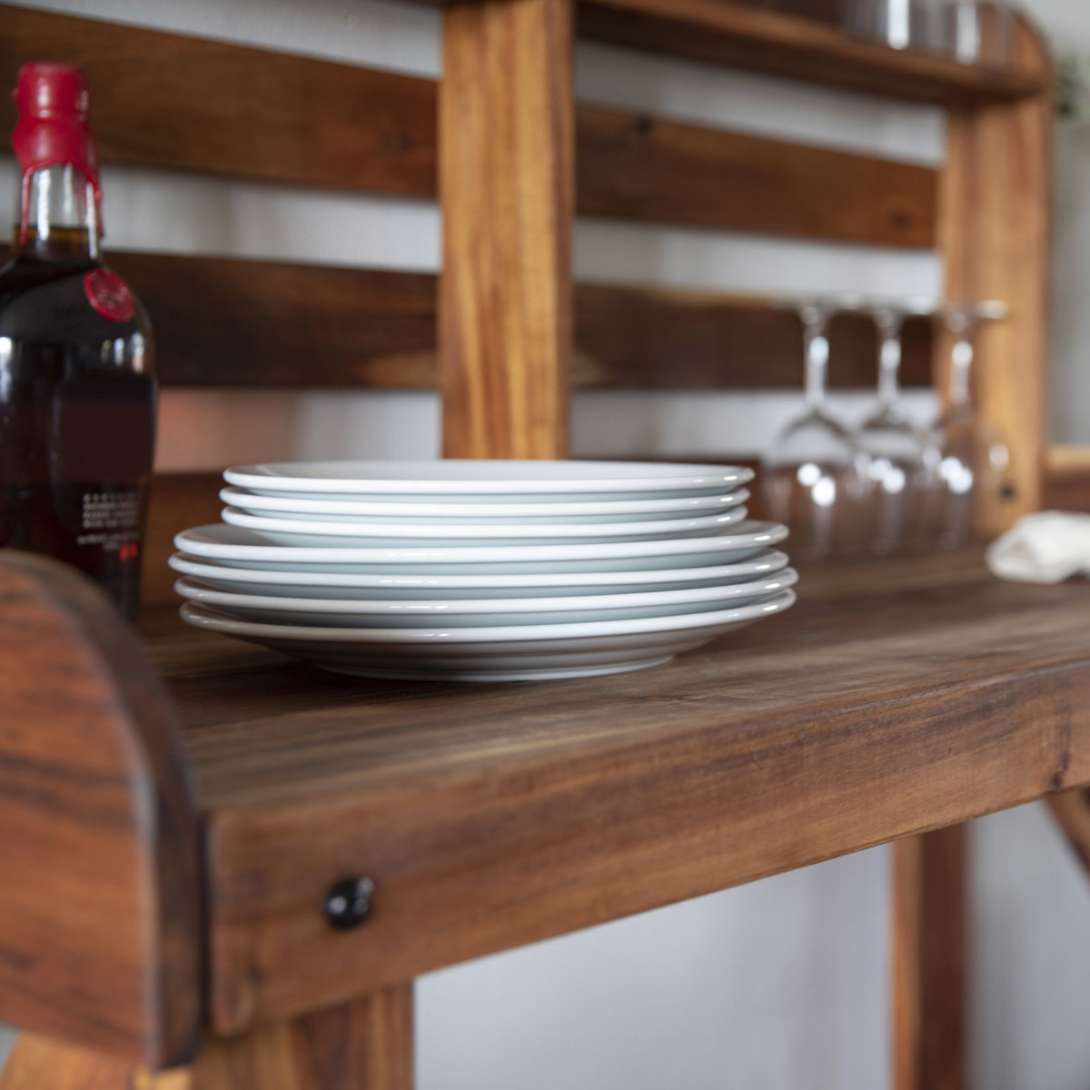 Backyard Discovery Acacia Wood Garden Potting Bench & Serving Bar with ...