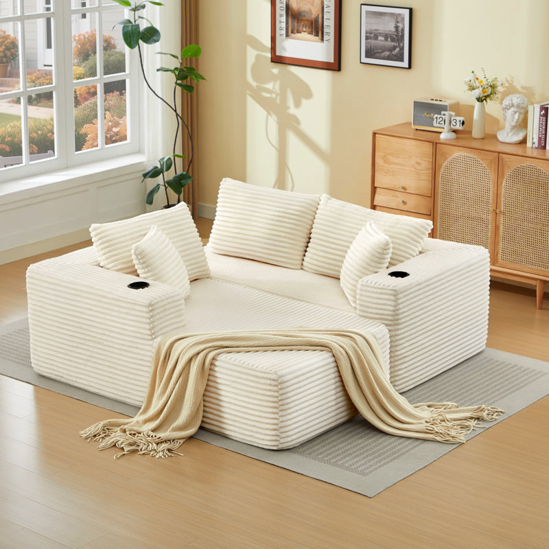 Cloud Sectional Sofa With L-shape Chaise, No Assembly Required, Modern Modular Sofa With Deep Seat, Beige