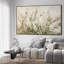 Très grand art mural imprimé sur toile - Herbes neutres et fleurs blanches, décoration pour le salon ou la chambre à coucher - «Assemblage requis du cadre (cadre non fini)»-105076076