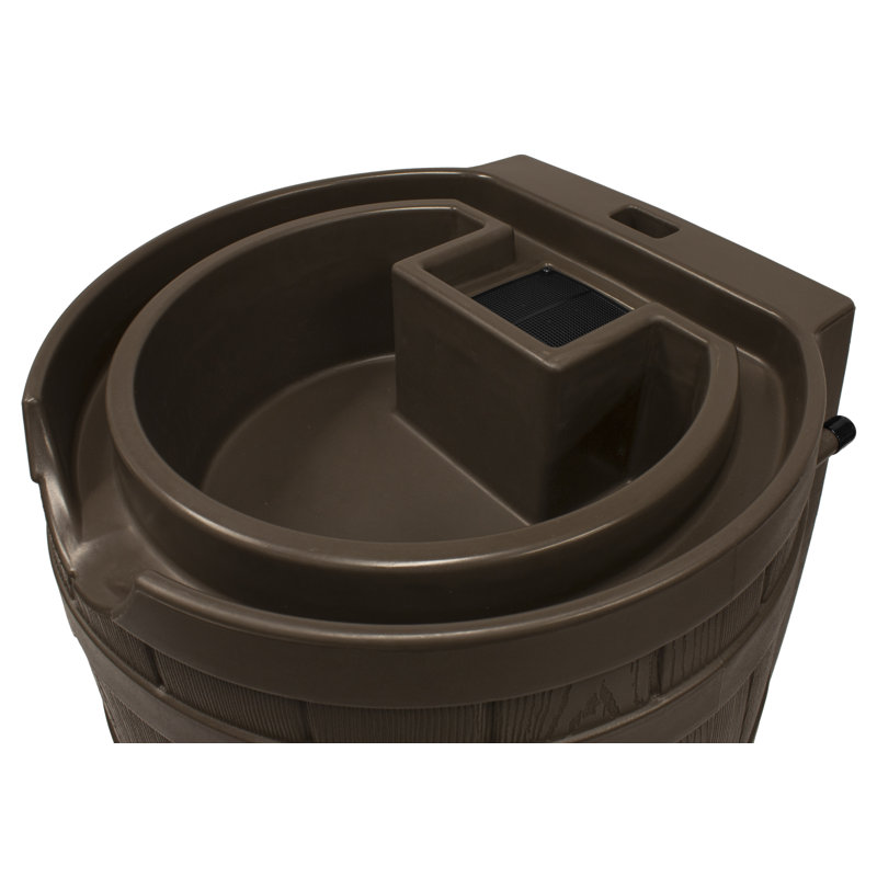 Rain Wizard 65 Gal. Baril de pluie en plastique à double débordement, Chêne