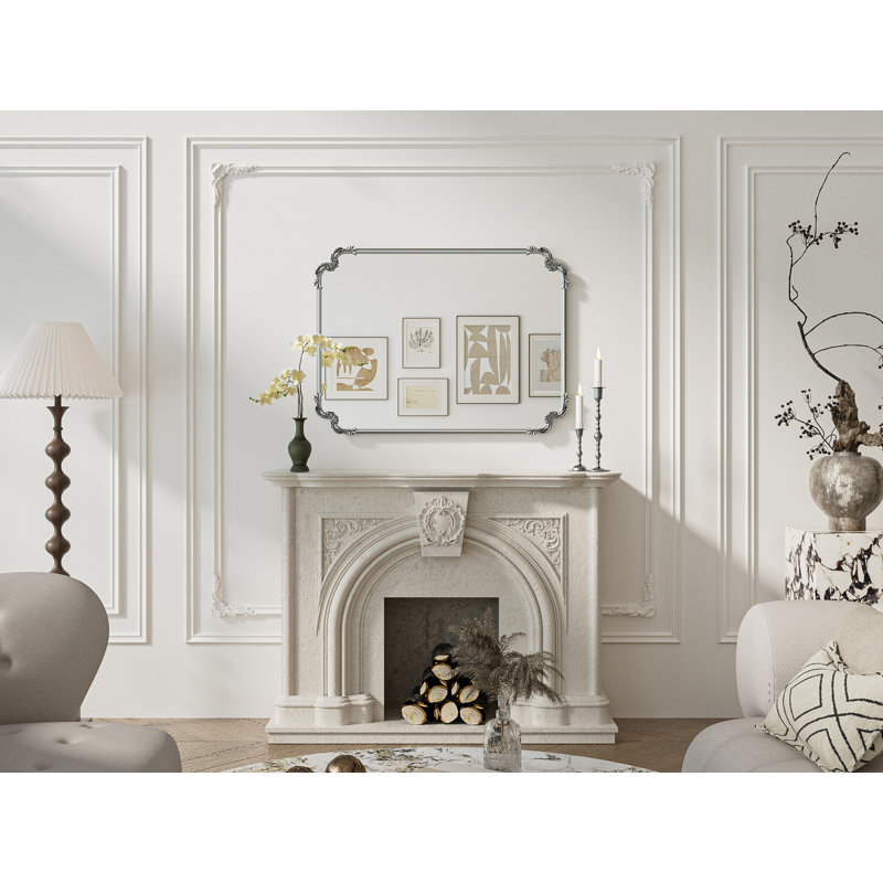 Miroir d'appoint Genan, 40 po x 30 po, Argent antique