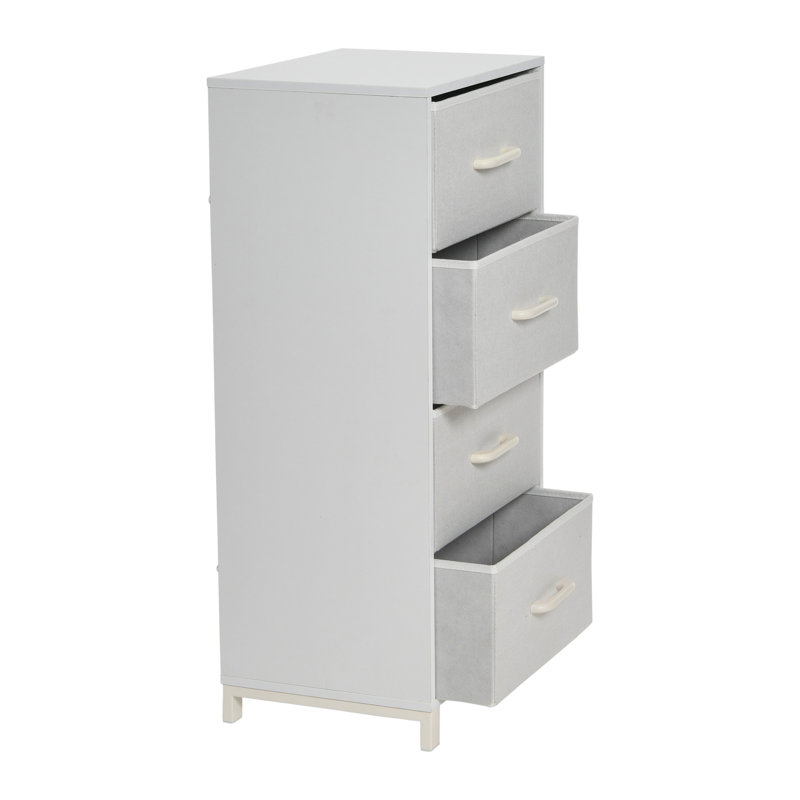 Commode 4 tiroirs l 16 po Casiano, Blanc