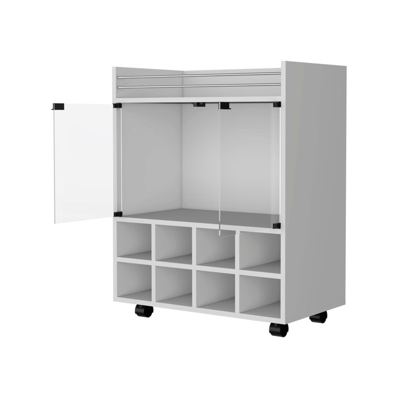 8-Bottle Rack Bar Cart