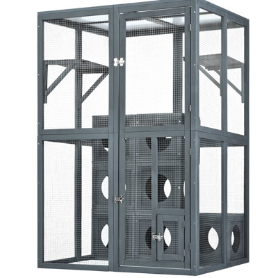 Pine Wood - Create A Playful Area For Cats Outdoor House Ideal Cats' Adventures