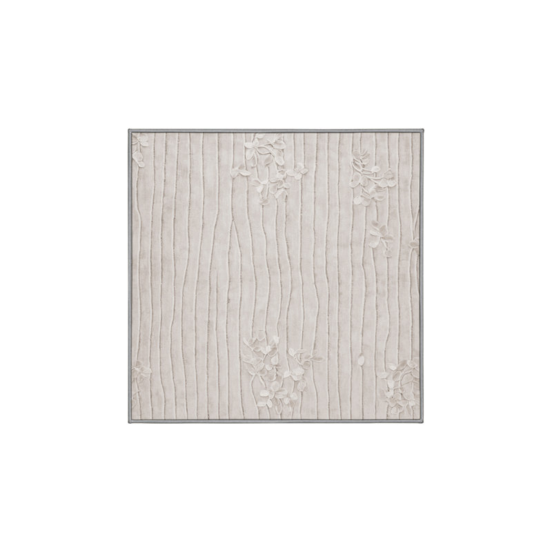 Machine Washable Gray Area Rug, Square 8'
