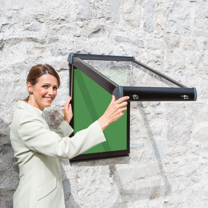 Exterior Wall Mounted Bulletin Board, Quince, Black, 75cm H x 53.7cm W