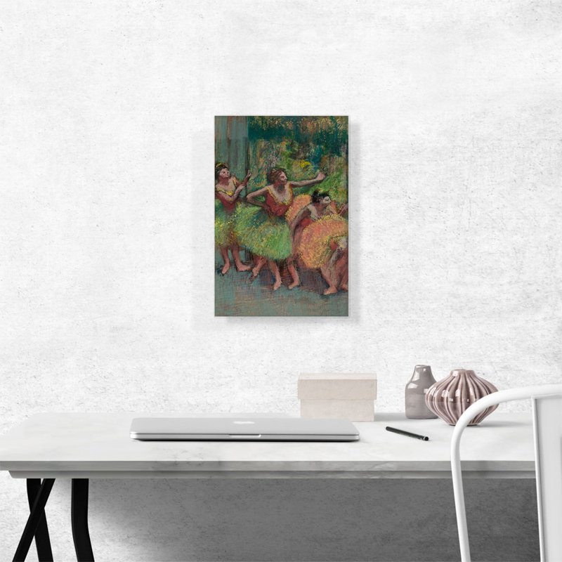 «Dancers In Green And Yellow 1903» par Edgar Degas - peinture sur toile tendue, H 18 po x l 12 po x P 0,75 po