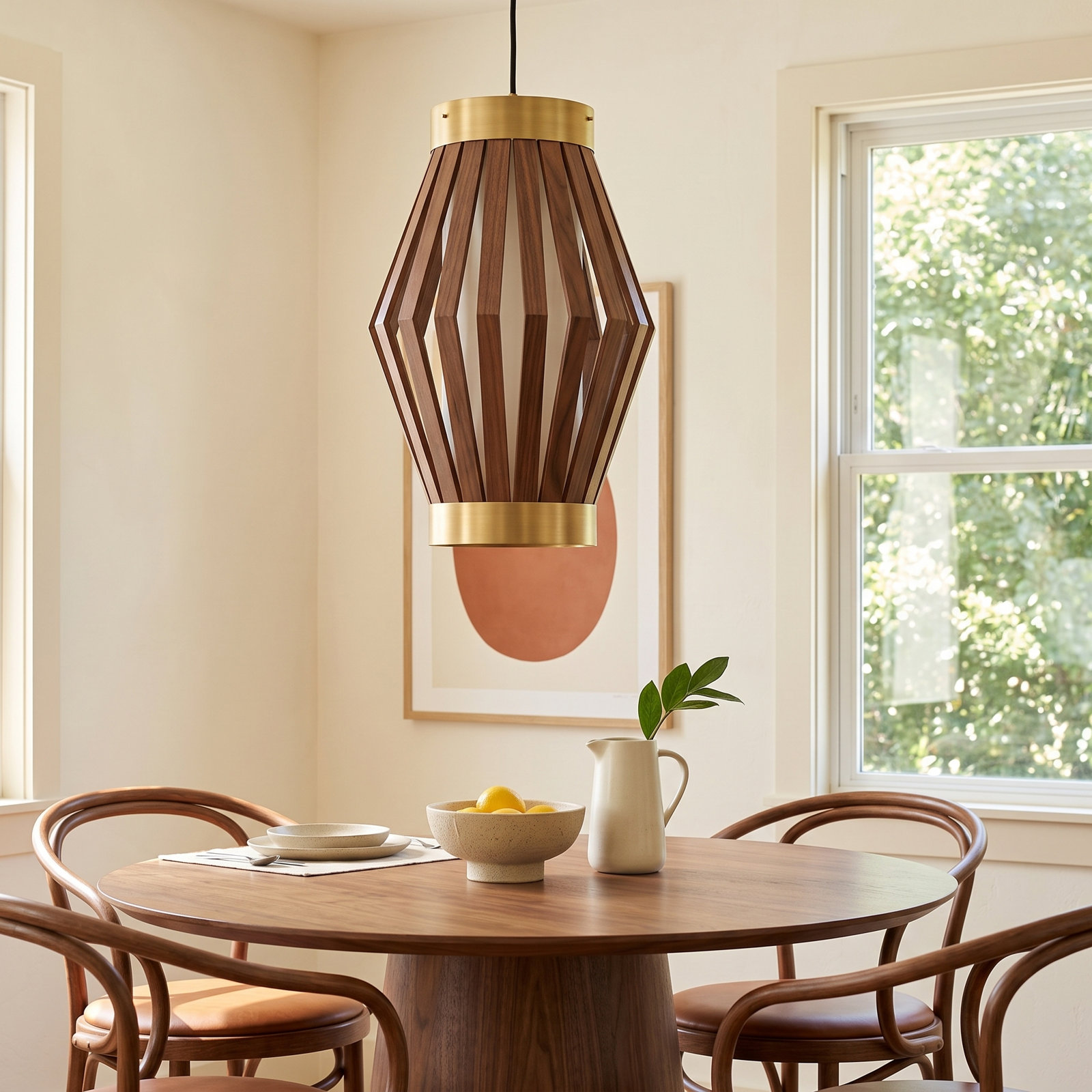 Phineas Single Light Glass Steel Pendant, Aged Gold