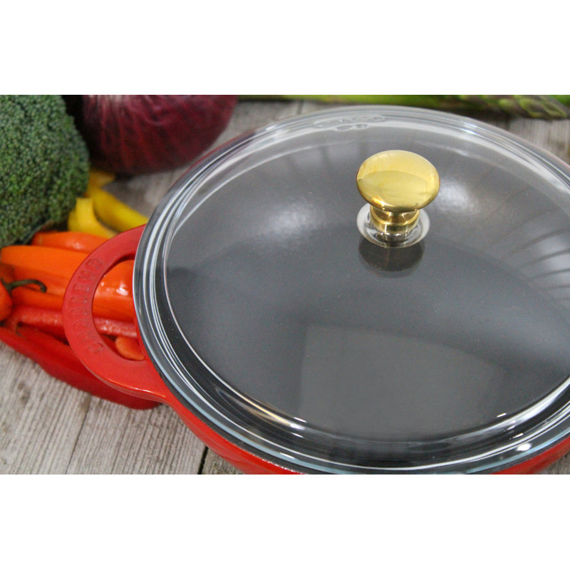 Chasseur 7'' Enameled Cast Iron Wok with Lid