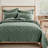 Washed Linen Forest Green King Quilt