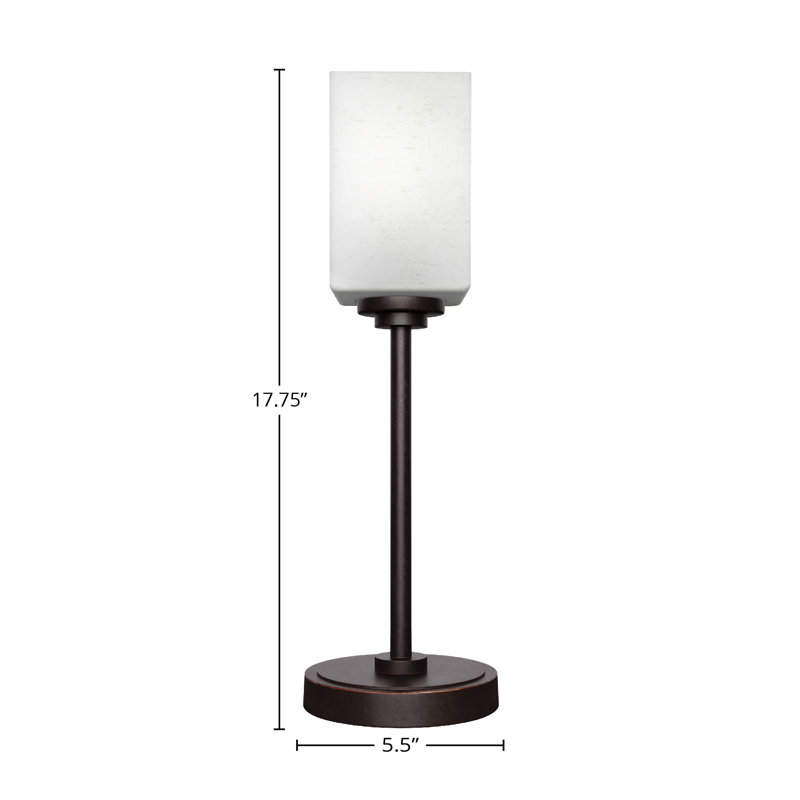 Whitmire Accent Lamp Shown With 4" Square Glass, White, Dark Granite