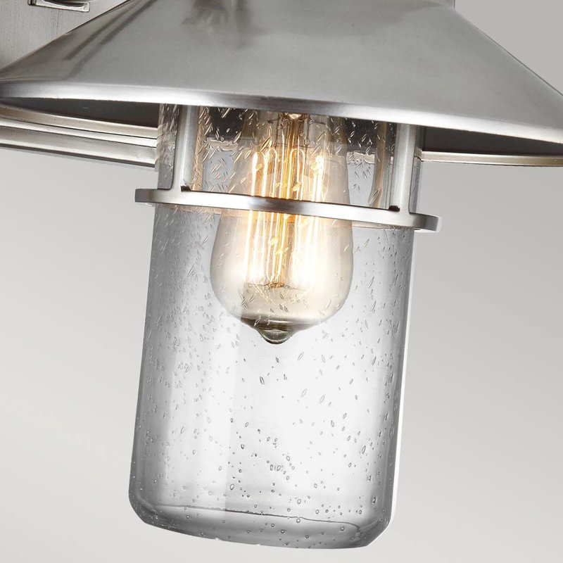 Bergamo Chrome Outdoor Wall Lantern, 34.4cm H x 26.7cm W