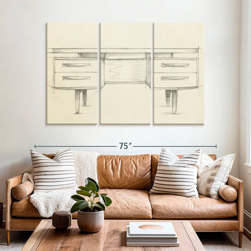 Kerner Mid Century Furniture Design IV, H 32 po x l 50 po
