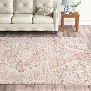 Cabell Oriental Pink/White Area Rug