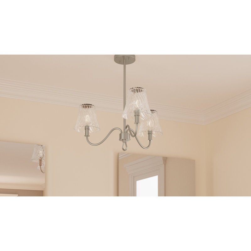 Lustre linéaire Amedio, Nickel brossé, 3 lumières, H 10,75 po x l 21,75 po x P 21,75 po