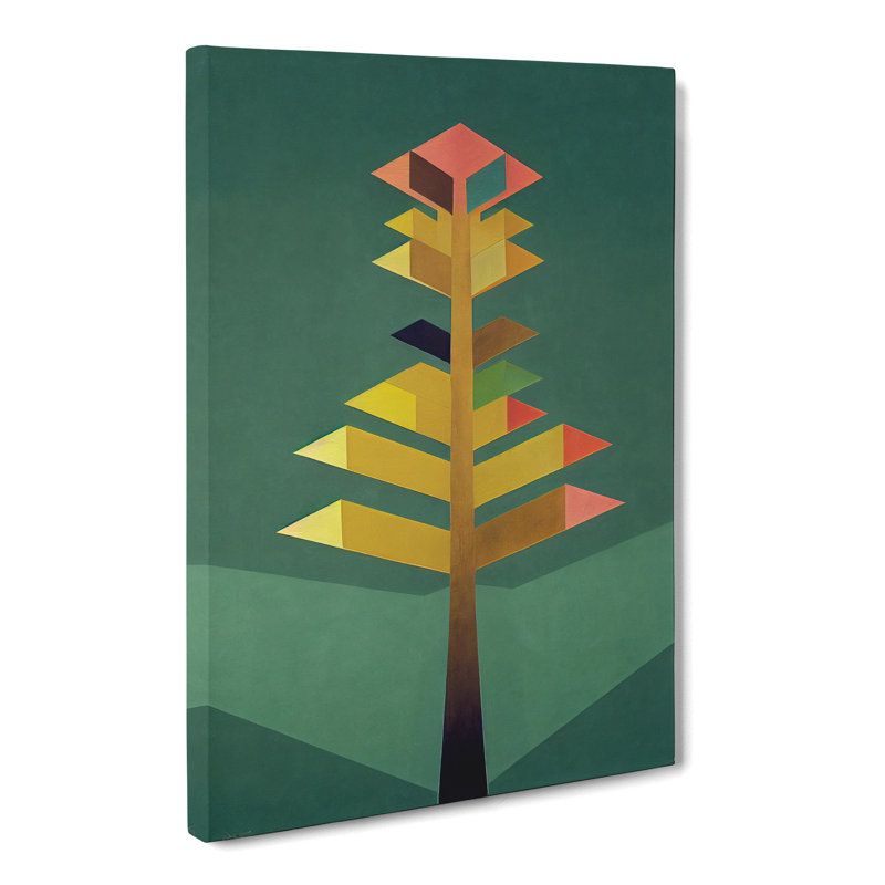 CAN-V0523-2571X Tree Geometric - Wrapped Canvas Print, 60cm H x 40cm W x 3cm D