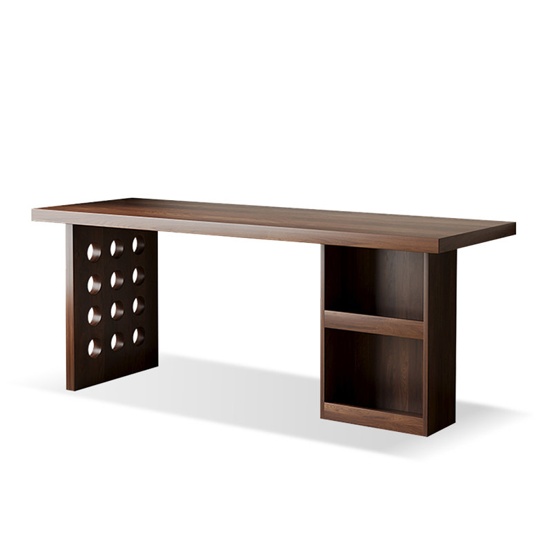 Bureau rectangulaire en bois massif Nu-brun,  H 29,53 po x l 78,74 po x P 23,62 po