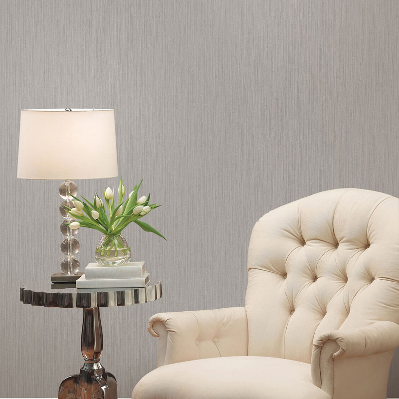 Palazzo 2 Plain Vertical Texture Wallpaper Roll, Gray/Taupe