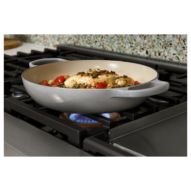 Café 48" Dual Fuel Sealed Burners Double Oven, Brushed Bronze, Matte White