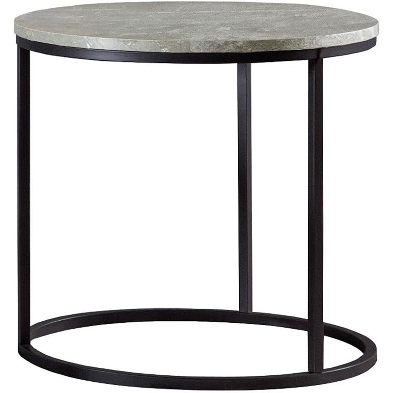 Lainey Round Faux Marble Side End Table Grey, Gray Faux Marble