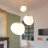 Modern 3-light Cluster Pendant Lighting - Frosted White Glass Globe Chandelier For Kitchen Island, Dining Room, Living Room, And Bedroom Ceiling Fixture