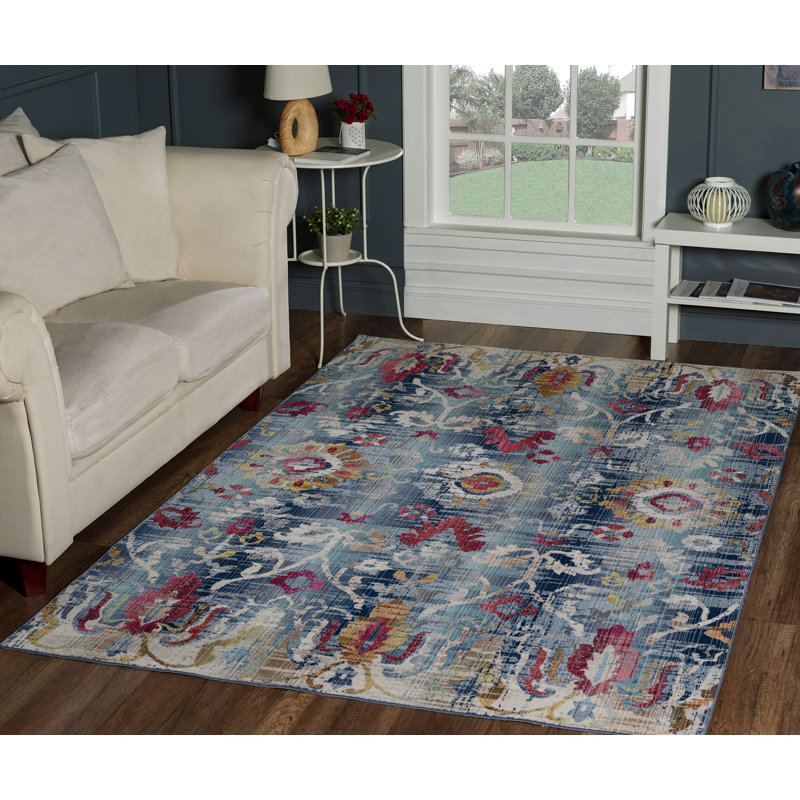 Morvant Floral Indoor Rug, Rectangle 4'2" x 6'2"