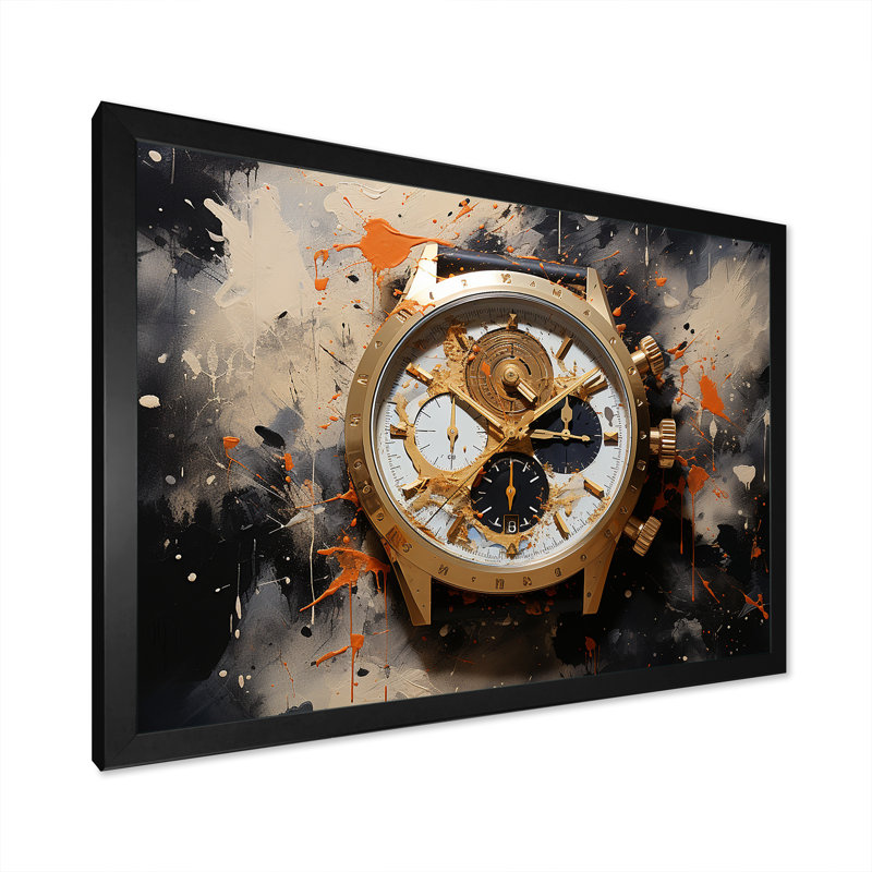 Minimalisme, montre de luxe I sur toile, H 12 po x l 20 po x P 1 po, Cadre simple noir