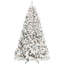 Arbre de Noël enneigé 8 pi avec 700 lumières Ul, 54 branches de pin naturel, branches enneigées, 1754 pointes, structure à charnières, support en métal ferme pour la neige