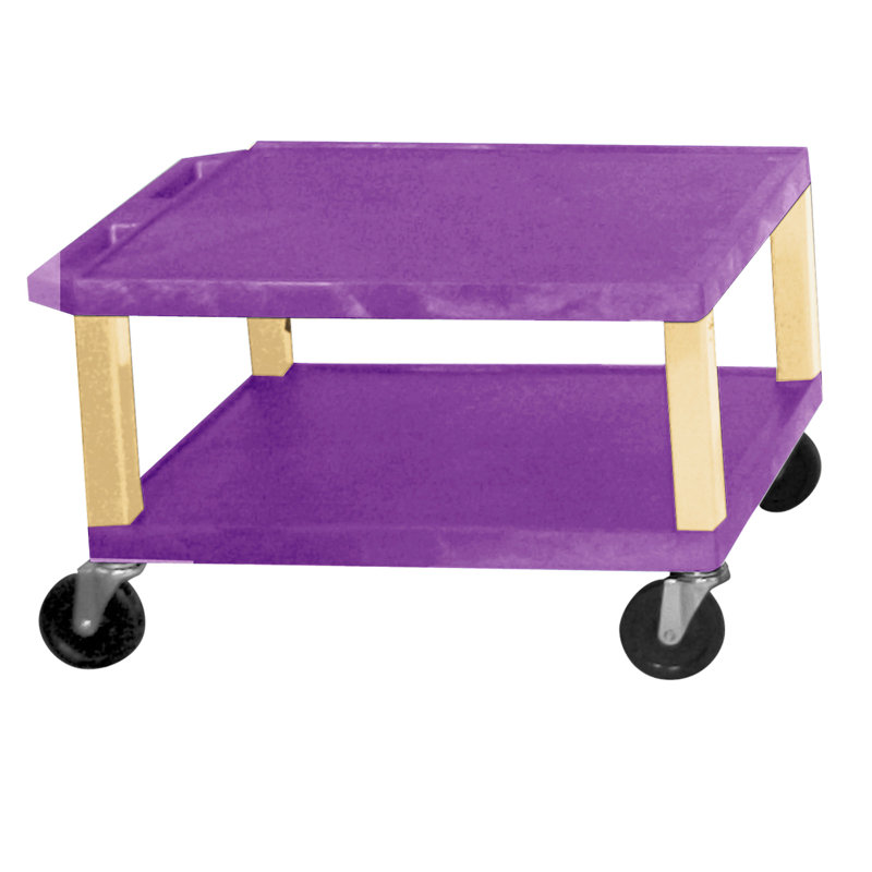 Tuffy 16'' H AV Cart with Wheels, Putty, Purple